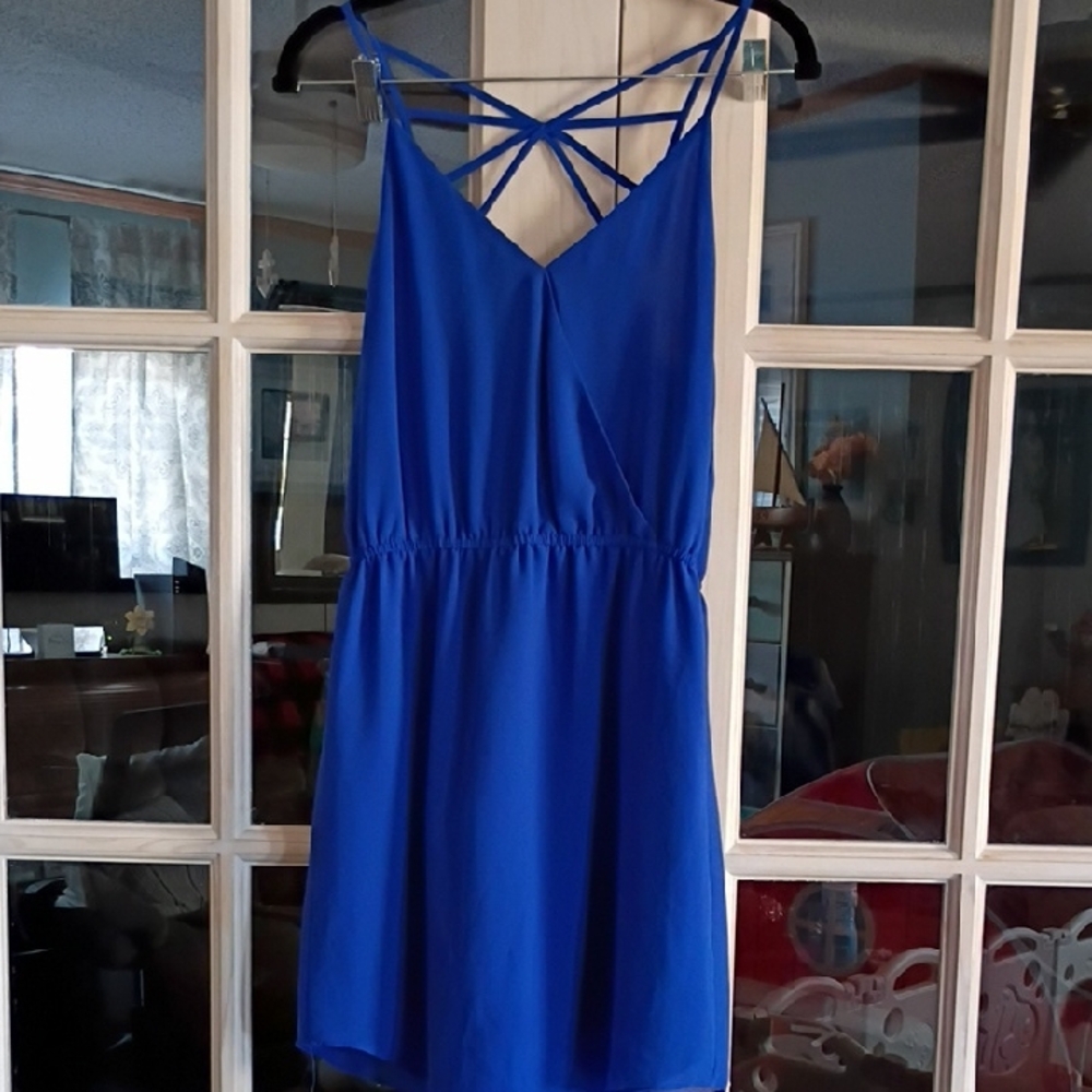 Naked Zebra Royal Blue Backless Dress